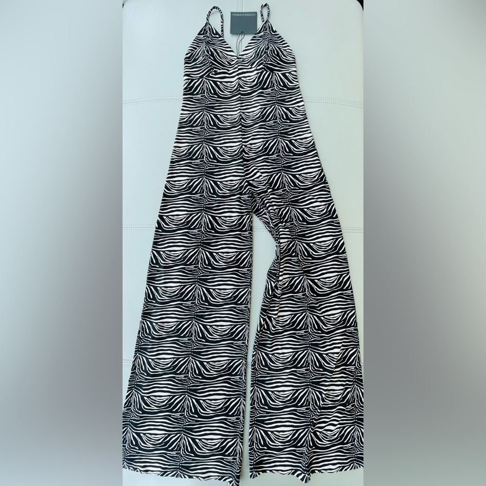 NWT! NORMA KAMALI 
Slip Jumpsuit 
in Sm Zebra Stripe 
Size S
$198.00 Retail